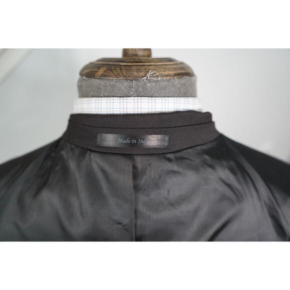 Ralph Ralph Lauren Blazer Mens Size 46R Black Silver Metal Buttons 100% Wool - Picture 6 of 9